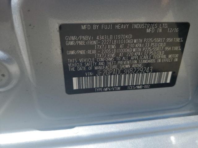 JF2GPADC3H8229243 - 2017 SUBARU CROSSTREK PREMIUM SILVER photo 14