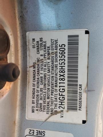 2HGFG118X8H535605 - 2008 HONDA CIVIC EX SILVER photo 24