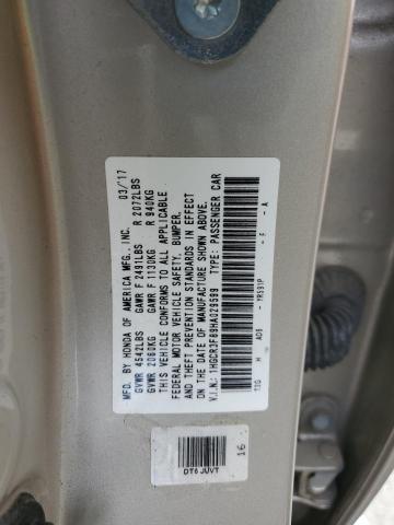 1HGCR3F89HA029599 - 2017 HONDA ACCORD EXL BEIGE photo 12
