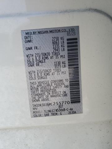 5N1DR3DJ6PC255770 - 2023 NISSAN PATHFINDER PLATINUM Biały zdjęcie 13