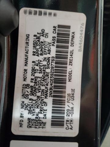 1NXBU40E59Z097763 - 2009 TOYOTA COROLLA BASE Siyah fotoğraf 12