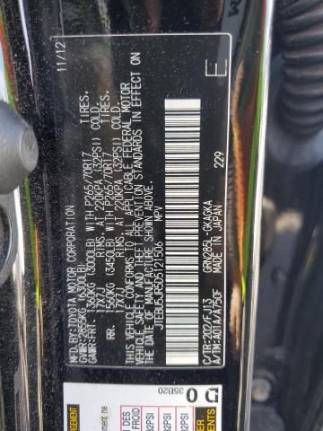 JTEBU5JR5D5121506 - 2013 TOYOTA 4RUNNER SR5 BLACK photo 13