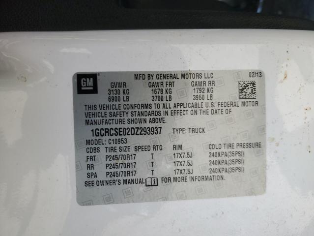 1GCRCSE02DZ293937 - 2013 CHEVROLET SILVERADO C1500 LT WHITE photo 12