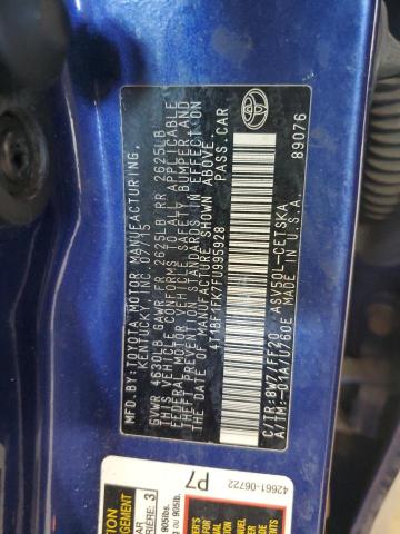 4T1BF1FK7FU995928 - 2015 TOYOTA CAMRY LE 蓝色 照片 12