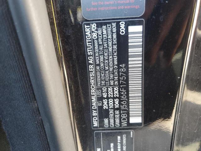 WDBTJ56J66F175784 - 2006 MERCEDES-BENZ CLK 350 შავი ფოტო 12