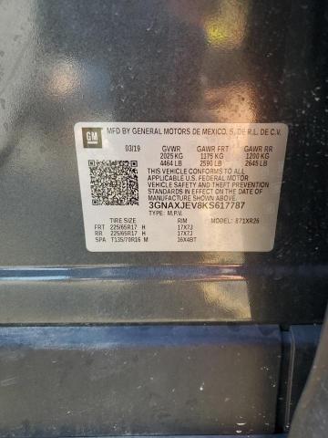 3GNAXJEV8KS617787 - 2019 CHEVROLET EQUINOX LT GRAY photo 13