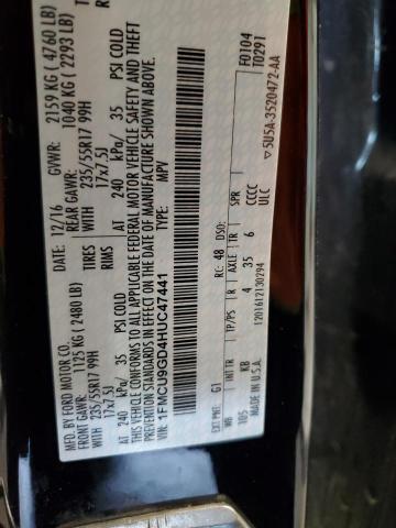 1FMCU9GD4HUC47441 - 2017 FORD ESCAPE SE 黑色 照片 13