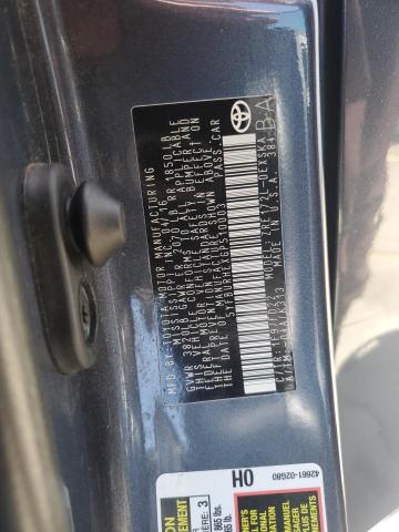 5YFBURHEXGP510003 - 2016 TOYOTA COROLLA L გრაფიტი ფოტო 12