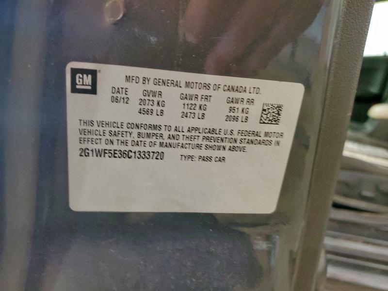 2G1WF5E36C1333720 - 2012 CHEVROLET IMPALA LS BLACK photo 13