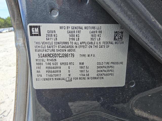 5GAKRCED7CJ286179 - 2012 BUICK ENCLAVE CHARCOAL photo 13