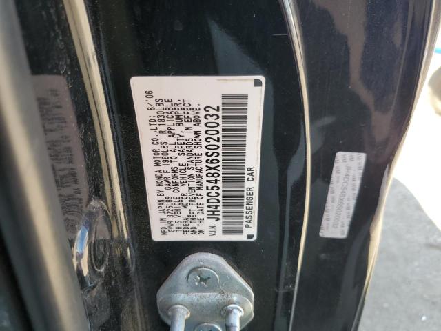 JH4DC548X6S020032 - 2006 ACURA RSX BLACK photo 12
