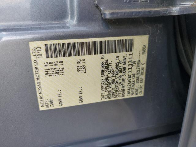 1N4AL2AP7BC113311 - 2011 NISSAN ALTIMA BASE BLUE photo 12