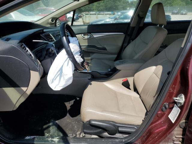 19XFB2F97DE064751 - 2013 HONDA CIVIC EXL მუქწითელი ფოტო 7