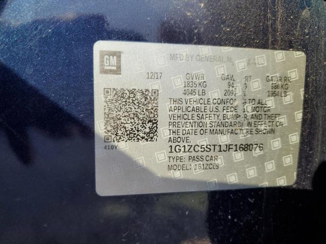 1G1ZC5ST1JF168076 - 2018 CHEVROLET MALIBU LS 蓝色 照片 12