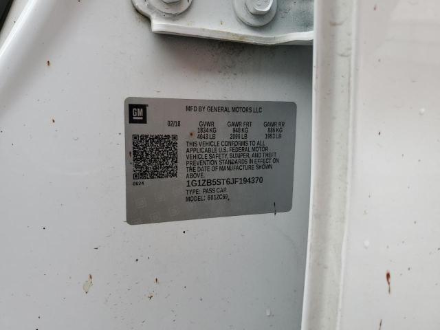 1G1ZB5ST6JF194370 - 2018 CHEVROLET MALIBU LS WHITE photo 12