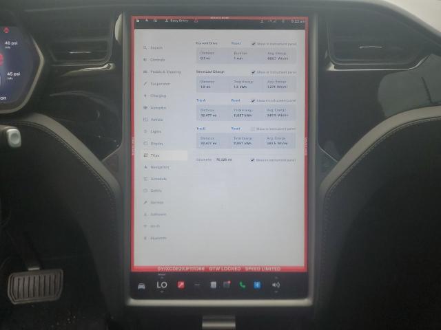 5YJXCDE2XJF111388 - 2018 TESLA MODEL X Մոխրագույն լուսանկար 9