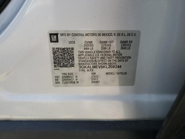 3GKALMEV5KL208344 - 2019 GMC TERRAIN SLE Plata foto 13