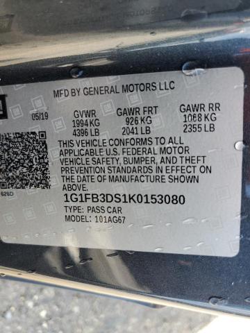 1G1FB3DS1K0153080 - 2019 CHEVROLET CAMARO LS 石墨色 照片 12