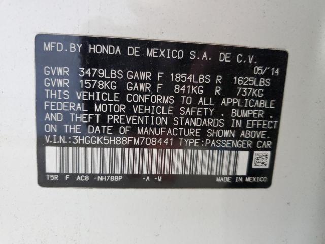 3HGGK5H88FM708441 - 2015 HONDA FIT EX თეთრი ფოტო 13