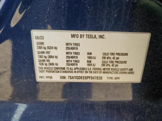 7SAYGDEE6PF847839 - 2023 TESLA MODEL Y Mavi foto 13