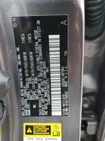 5TDKKRFH1FS061772 - 2015 TOYOTA HIGHLANDER XLE ნაცრისფერი ფოტო 14