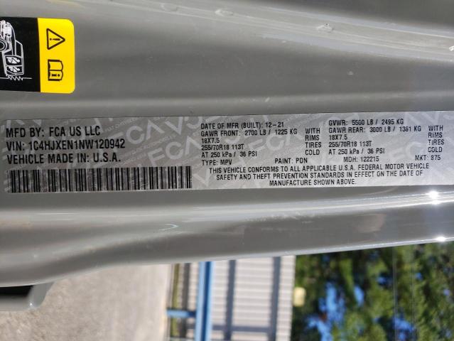 1C4HJXEN1NW120942 - 2022 JEEP WRANGLER U SAHARA GRAY photo 12