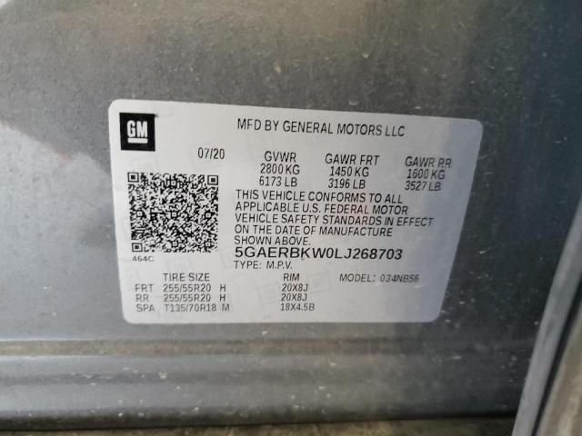 5GAERBKW0LJ268703 - 2020 BUICK ENCLAVE ESSENCE GRAY photo 14