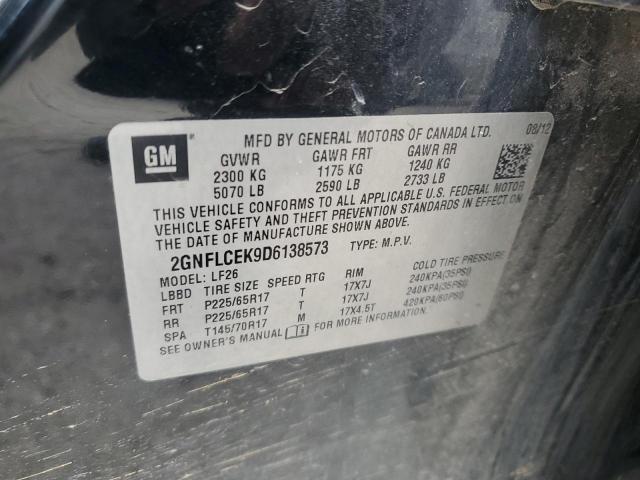 2GNFLCEK9D6138573 - 2013 CHEVROLET EQUINOX LS შავი ფოტო 13