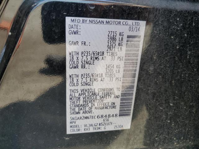 5N1AR2MN7EC684848 - 2014 NISSAN PATHFINDER S Negro foto 13