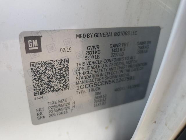 1GCGSCEN5K1247591 - 2019 CHEVROLET COLORADO LT WHITE photo 13