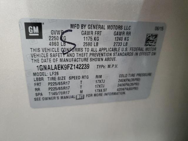 1GNALAEK9FZ142239 - 2015 CHEVROLET EQUINOX LS BEIGE photo 14