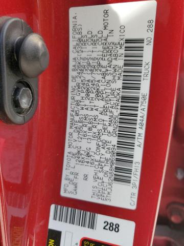 3TMJU62N88M069094 - 2008 TOYOTA TACOMA DOUBLE CAB PRERUNNER RED photo 12