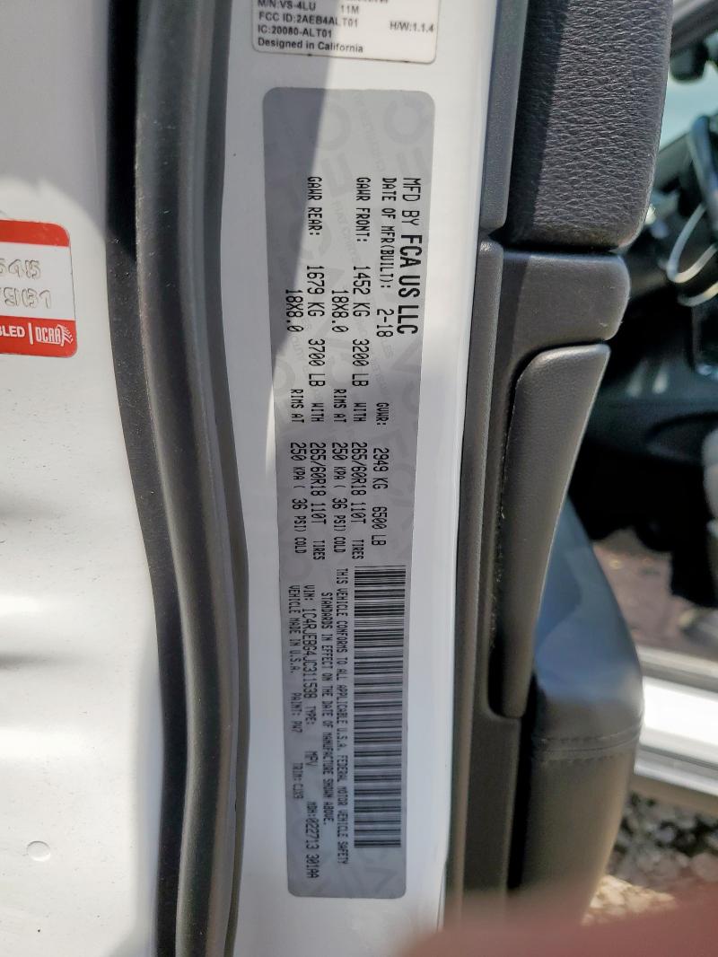 1C4RJEBG4JC311538 - 2018 JEEP GRAND CHER LIMITED თეთრი ფოტო 13