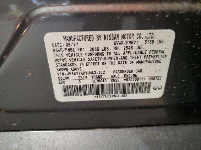 JN1EV7AR3JM431202 - 2018 INFINITI Q50 LUXE GRAY photo 12