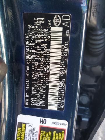 2T1BURHE3KC224485 - 2019 TOYOTA COROLLA L 蓝色 照片 12