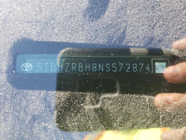 5TDHZRBH8NS572874 - 2022 TOYOTA HIGHLANDER XLE GRAY photo 13