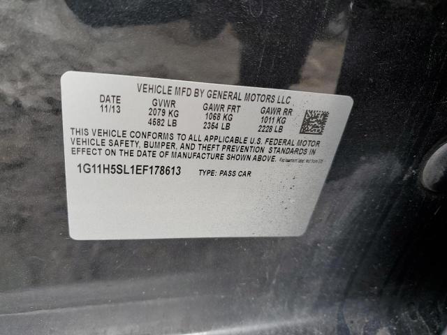 1G11H5SL1EF178613 - 2014 CHEVROLET MALIBU LTZ შავი ფოტო 12