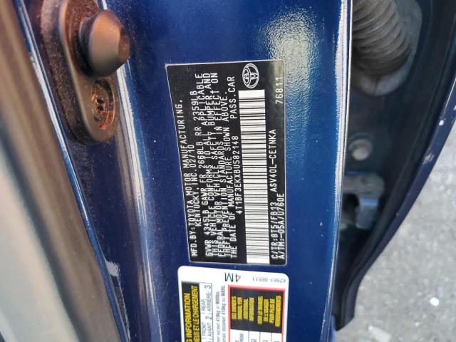 4T1BF3EKXBU582148 - 2011 TOYOTA CAMRY BASE BLUE photo 12