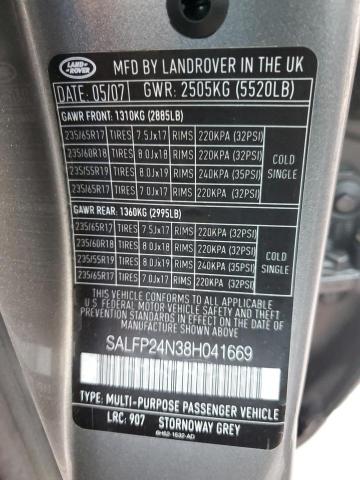 SALFP24N38H041669 - 2008 LAND ROVER LR2 SE SILVER photo 13