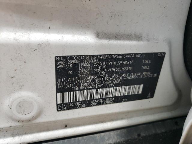 2T3H1RFV7RW364786 - 2024 TOYOTA RAV4 LE Ақ фото 13