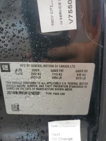 2G1WB5EK0A1212293 - 2010 CHEVROLET IMPALA LT Qara foto 12