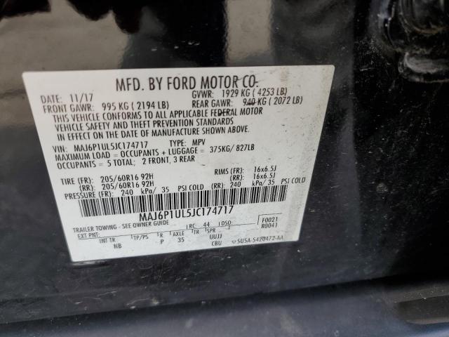 MAJ6P1UL5JC174717 - 2018 FORD ECOSPORT SE BLACK photo 14