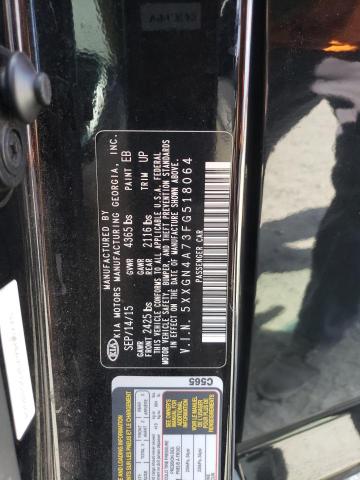 5XXGN4A73FG518064 - 2015 KIA OPTIMA EX BLACK photo 12