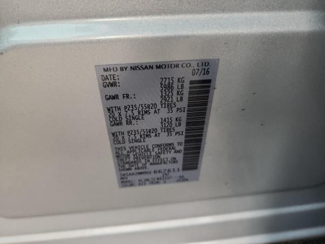 5N1AR2MM9GC667611 - 2016 NISSAN PATHFINDER S SILVER photo 13