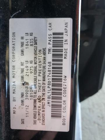 JM1BL1LP8D1748168 - 2013 MAZDA 3 I 黑色 照片 12