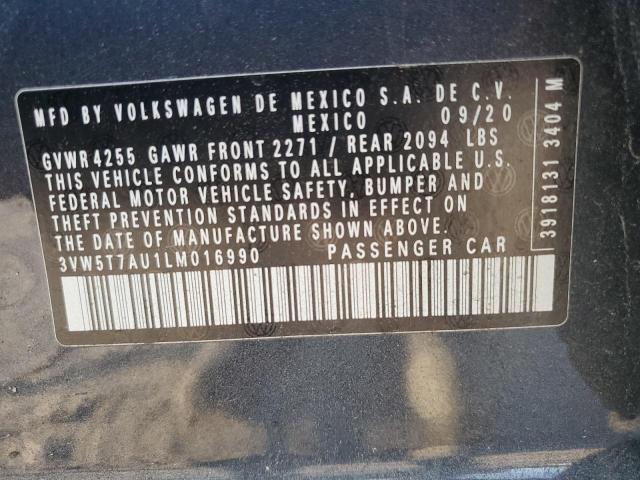 3VW5T7AU1LM016990 - 2020 VOLKSWAGEN GTI S BLUE photo 13