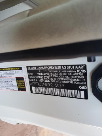 WDBTK56F87F215079 - 2007 MERCEDES-BENZ CLK 350 თეთრი ფოტო 13