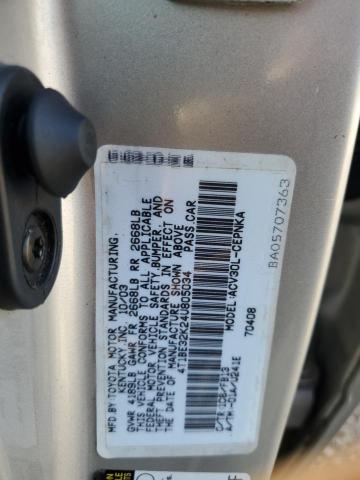 4T1BE32K24U805034 - 2004 TOYOTA CAMRY LE SILVER photo 12