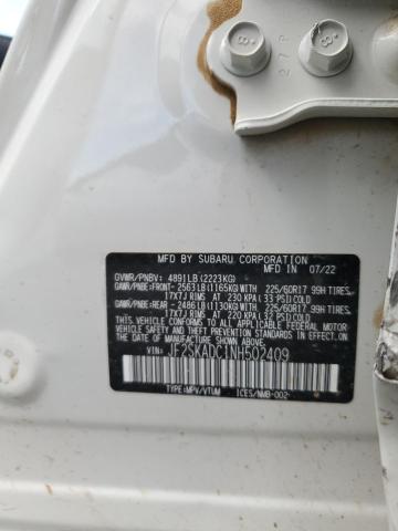 JF2SKADC1NH502409 - 2022 SUBARU FORESTER PREMIUM თეთრი ფოტო 18