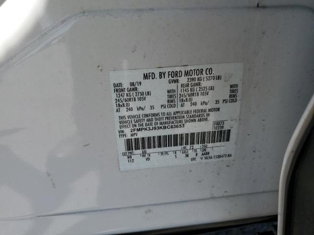 2FMPK3J93KBC63653 - 2019 FORD EDGE SEL 白色 照片 13